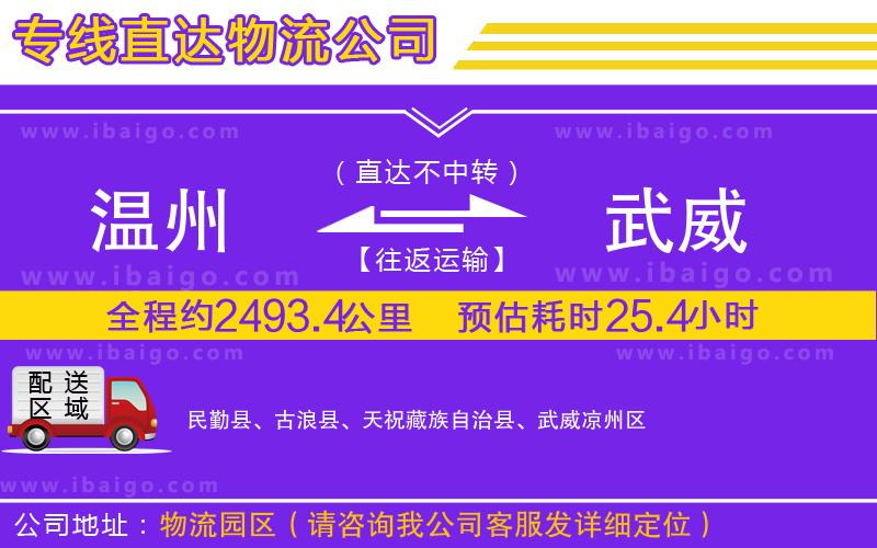 溫州到武威貨運公司 溫州到武威貨運公司