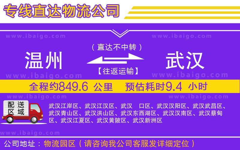 溫州到武漢物流公司 溫州到武漢物流公司