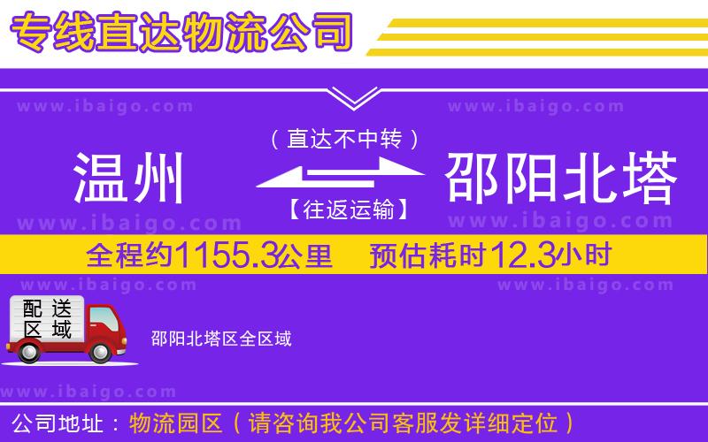 溫州到邵陽(yáng)北塔區(qū)物流公司 溫州到邵陽(yáng)北塔區(qū)物流公司