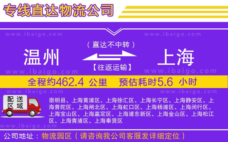 溫州到上海物流公司 溫州到上海物流公司