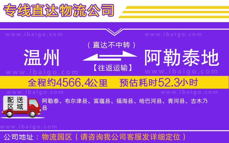 溫州到阿勒泰地區(qū)貨運專線 溫州到阿勒泰地區(qū)貨運專線