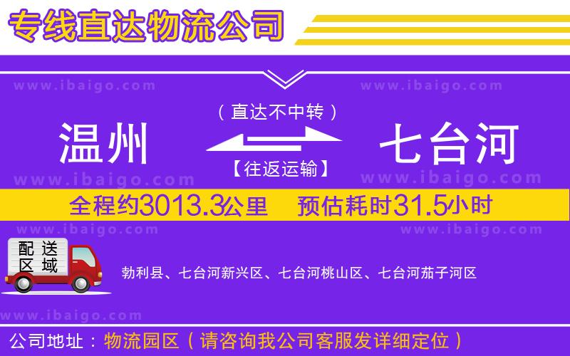 溫州到七臺河物流公司 溫州到七臺河物流公司
