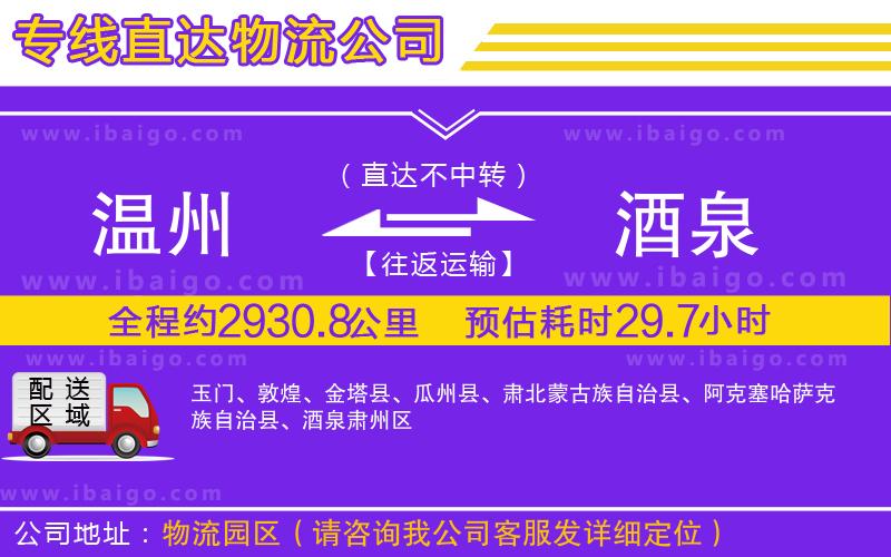 溫州到酒泉貨運公司 溫州到酒泉貨運公司