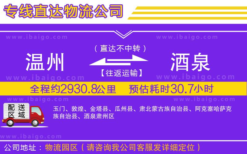 溫州到酒泉物流專(zhuān)線 溫州到酒泉物流專(zhuān)線