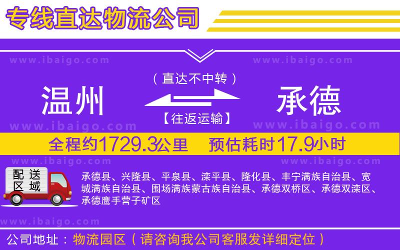 溫州到承德物流專線 溫州到承德物流專線