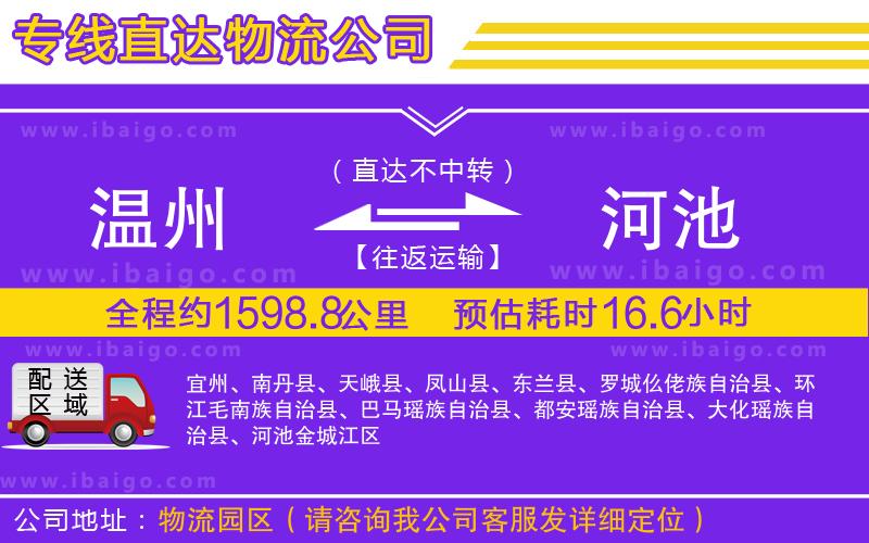 溫州到河池物流 溫州到河池物流