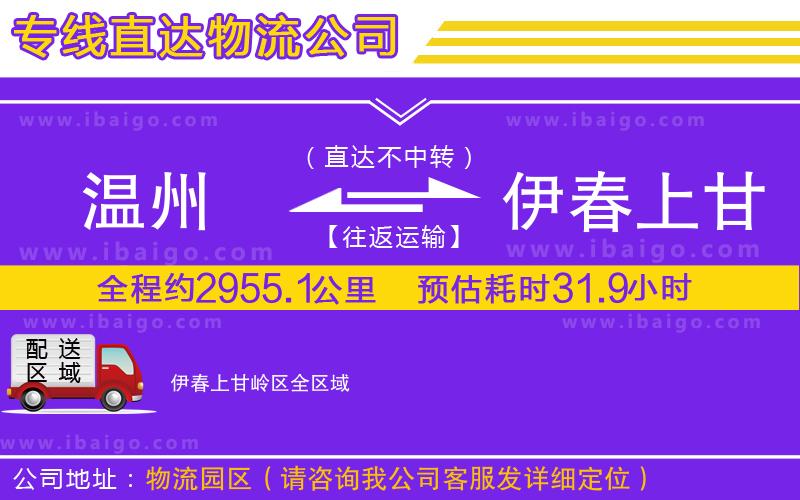 溫州到伊春上甘嶺區(qū)物流專(zhuān)線(xiàn)