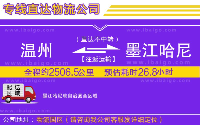 溫州到墨江哈尼族自治縣物流專線 溫州到墨江哈尼族自治縣物流專線