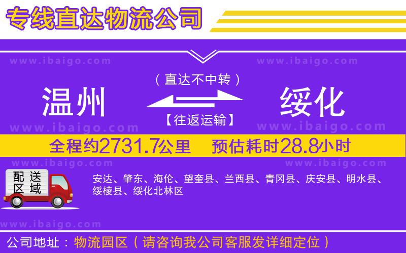 溫州到綏化物流公司 溫州到綏化物流公司
