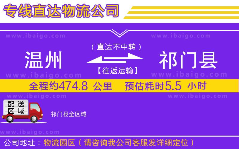 溫州到祁門縣貨運公司