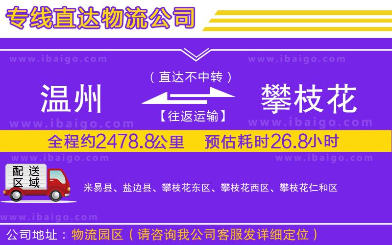 溫州到攀枝花物流公司 溫州到攀枝花物流公司