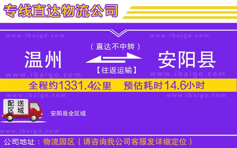 溫州到安陽(yáng)縣貨運(yùn)專線