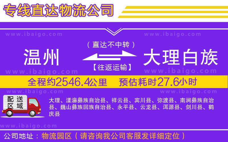 溫州到大理白族自治州貨運專線 溫州到大理白族自治州貨運專線