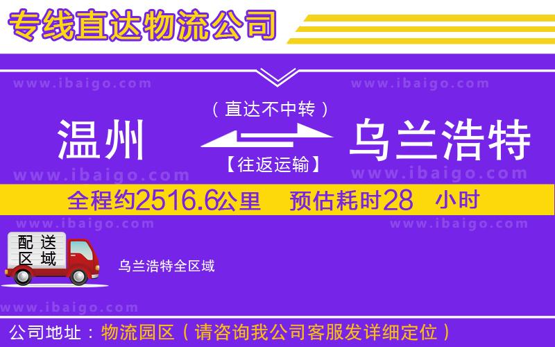 溫州到烏蘭浩特貨運 溫州到烏蘭浩特貨運