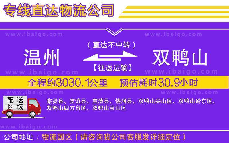 溫州到雙鴨山貨運(yùn) 溫州到雙鴨山貨運(yùn)