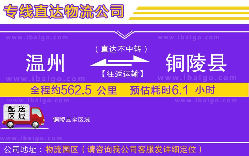 溫州到銅陵縣物流 溫州到銅陵縣物流