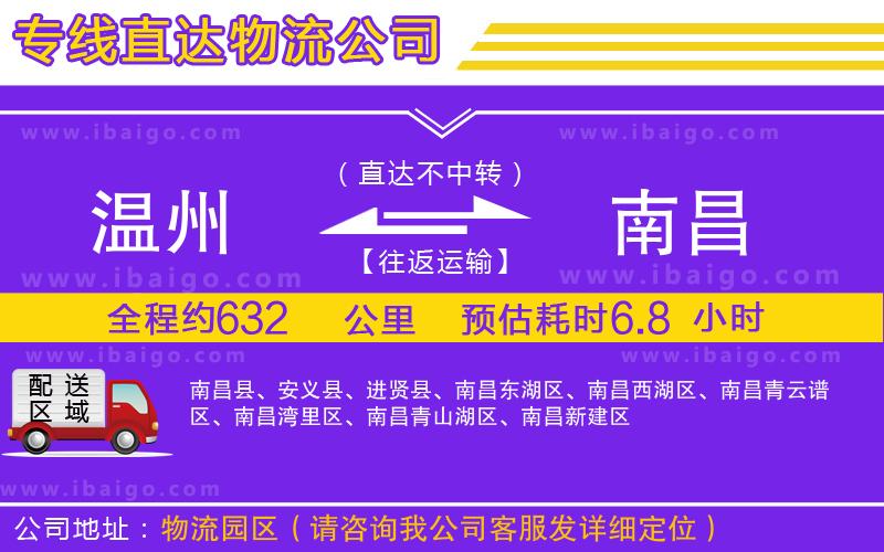 溫州到南昌貨運 溫州到南昌貨運