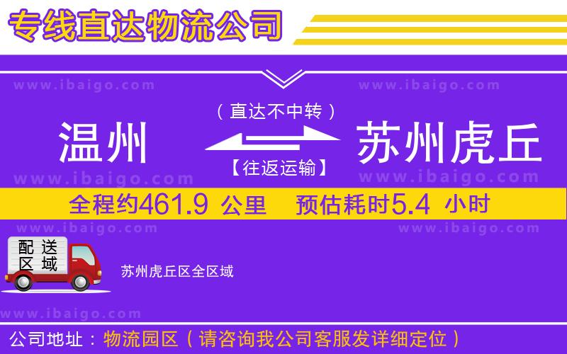 溫州到蘇州虎丘區(qū)物流